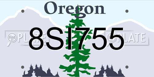 8SI755 Oregon License Plate