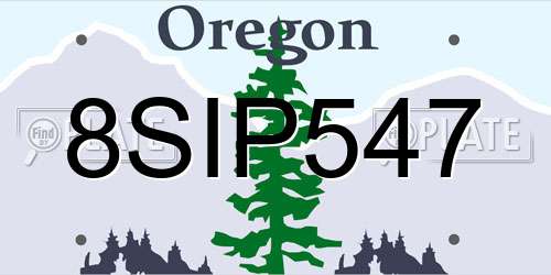 8SIP547 Oregon License Plate