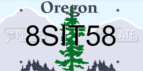 8SIT58 Oregon License Plate