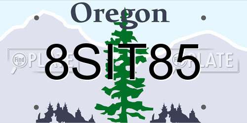 8SIT85 Oregon License Plate