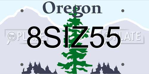 8SIZ55 Oregon License Plate