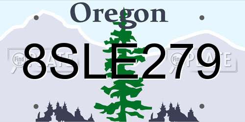 8SLE279 Oregon License Plate
