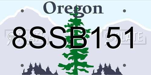 8SSB151 Oregon License Plate
