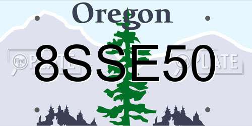 8SSE50 Oregon License Plate