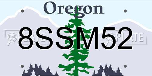 8SSM52 Oregon License Plate