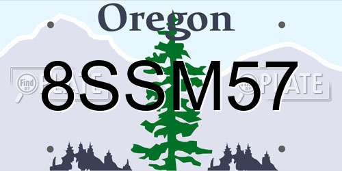 8SSM57 Oregon License Plate