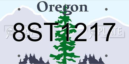 8ST1217 Oregon License Plate