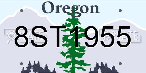 8ST1955 Oregon License Plate