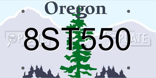 8ST550 Oregon License Plate