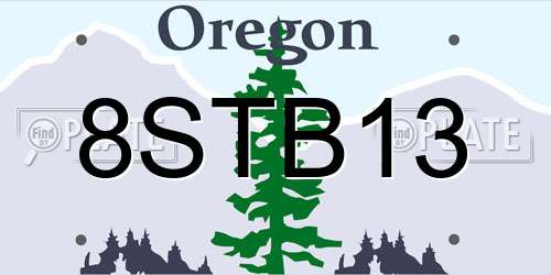 8STB13 Oregon License Plate