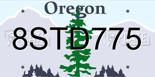 8STD775 Oregon License Plate