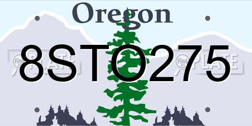 8STO275 Oregon License Plate