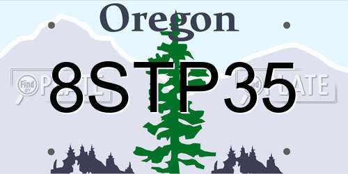 8STP35 Oregon License Plate
