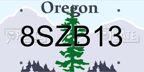 8SZB13 Oregon License Plate