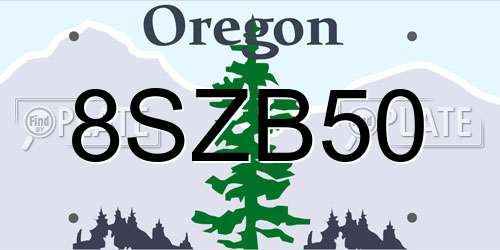 8SZB50 Oregon License Plate
