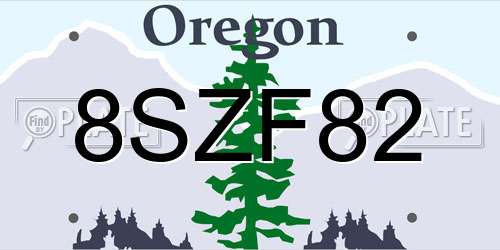 8SZF82 Oregon License Plate