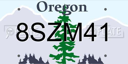 8SZM41 Oregon License Plate