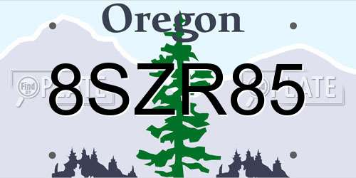 8SZR85 Oregon License Plate