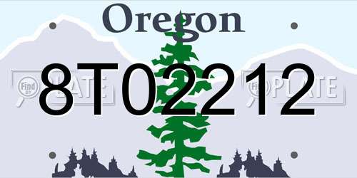 8T02212 Oregon License Plate