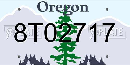 8T02717 Oregon License Plate