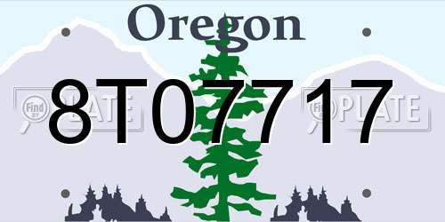 8T07717 Oregon License Plate