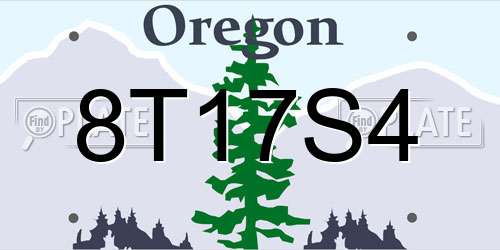 8T17S4 Oregon License Plate
