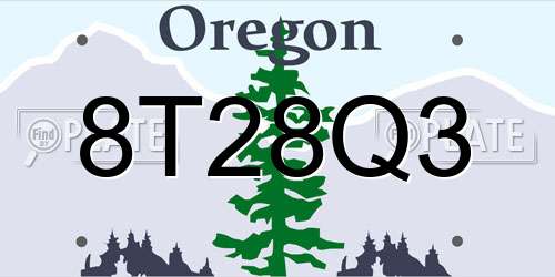 8T28Q3 Oregon License Plate