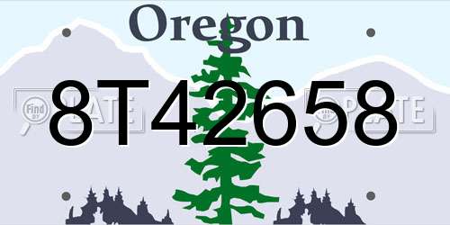 8T42658 Oregon License Plate