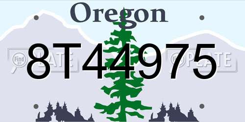8T44975 Oregon License Plate