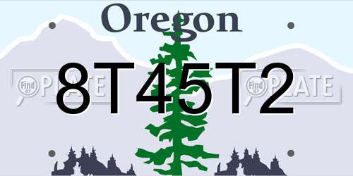 8T45T2 Oregon License Plate