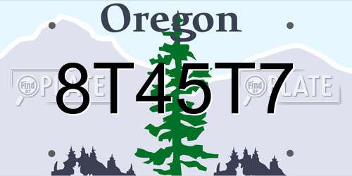8T45T7 Oregon License Plate