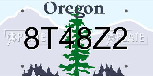 8T48Z2 Oregon License Plate