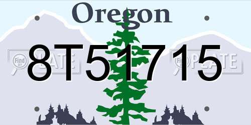 8T51715 Oregon License Plate