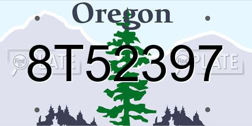 8T52397 Oregon License Plate
