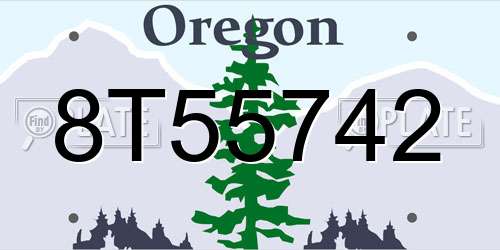 8T55742 Oregon License Plate