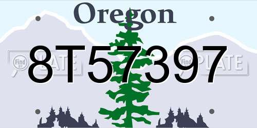 8T57397 Oregon License Plate