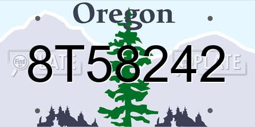 8T58242 Oregon License Plate