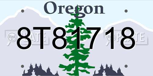 8T81718 Oregon License Plate