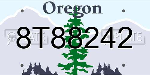 8T88242 Oregon License Plate