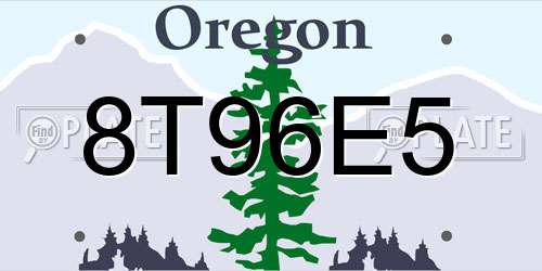 8T96E5 Oregon License Plate