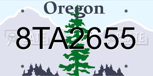 8TA2655 Oregon License Plate