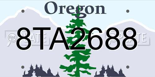 8TA2688 Oregon License Plate