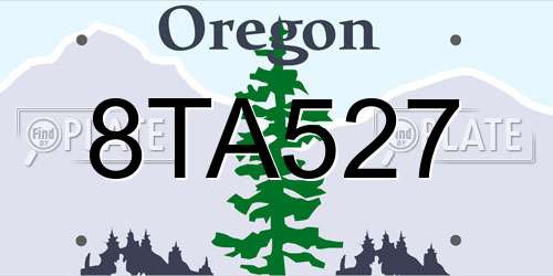 8TA527 Oregon License Plate