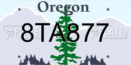 8TA877 Oregon License Plate