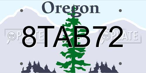 8TAB72 Oregon License Plate