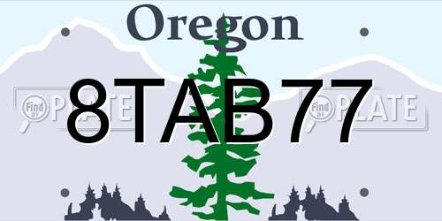 8TAB77 Oregon License Plate