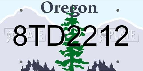 8TD2212 Oregon License Plate