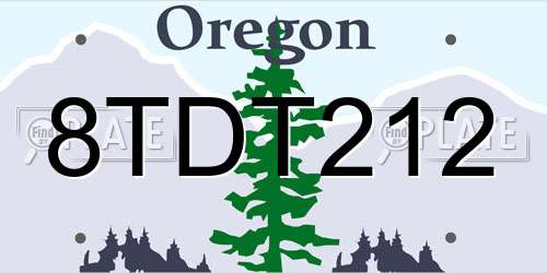 8TDT212 Oregon License Plate