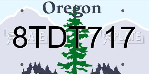 8TDT717 Oregon License Plate