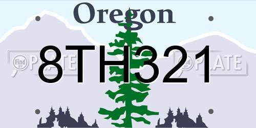 8TH321 Oregon License Plate